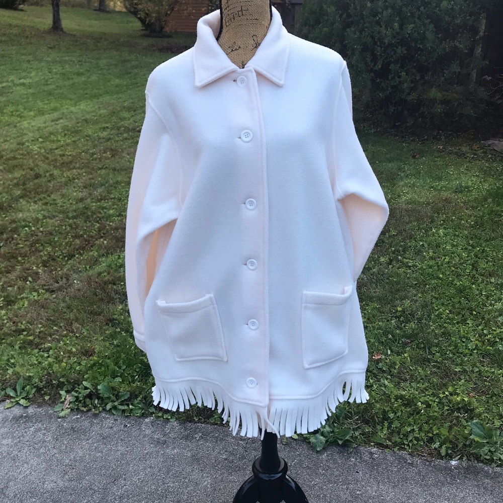 Bridge Gate white fringe jacket 1X